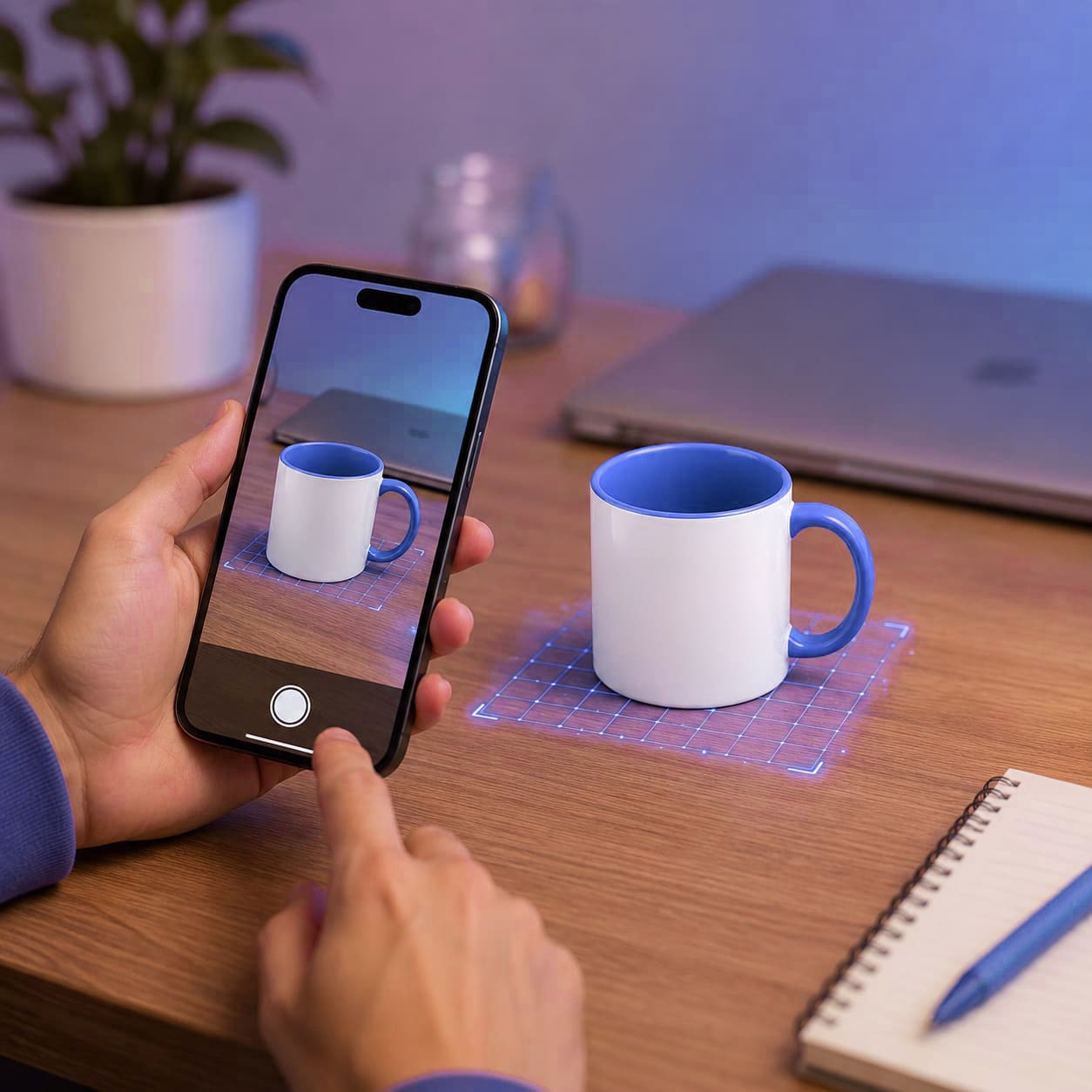 Augmented reality mockup preview on iPhone