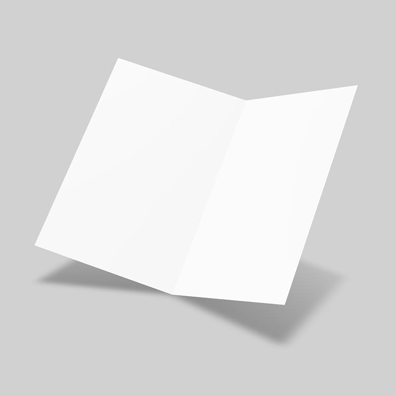Hovering US Letter Half-Fold Brochure 3D Mockup