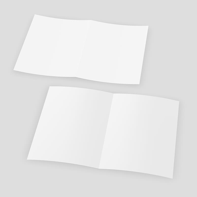 5×7 A7 Greeting Card 3D Mockup Front & Back Curved Paper