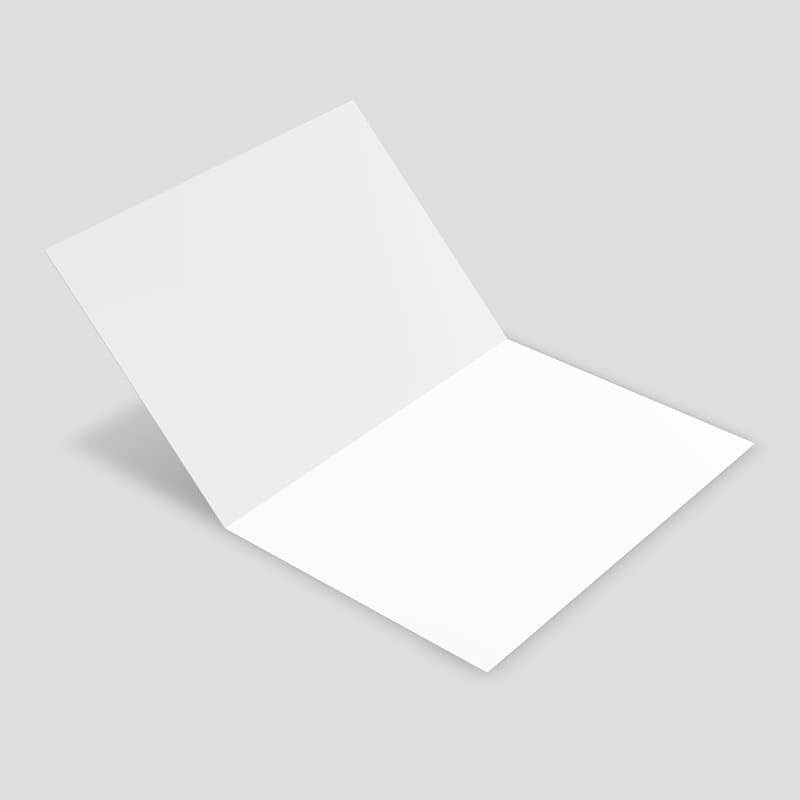 5×7 A7 Greeting Card 3D Mockup Open Inside View
