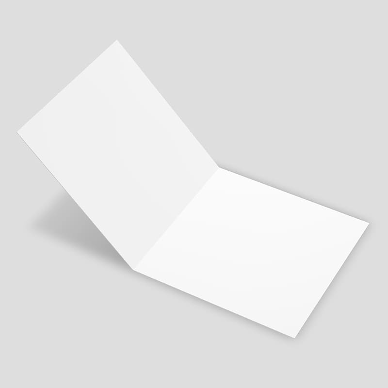 Open Folding Greeting Card 3D Mockup Inside View