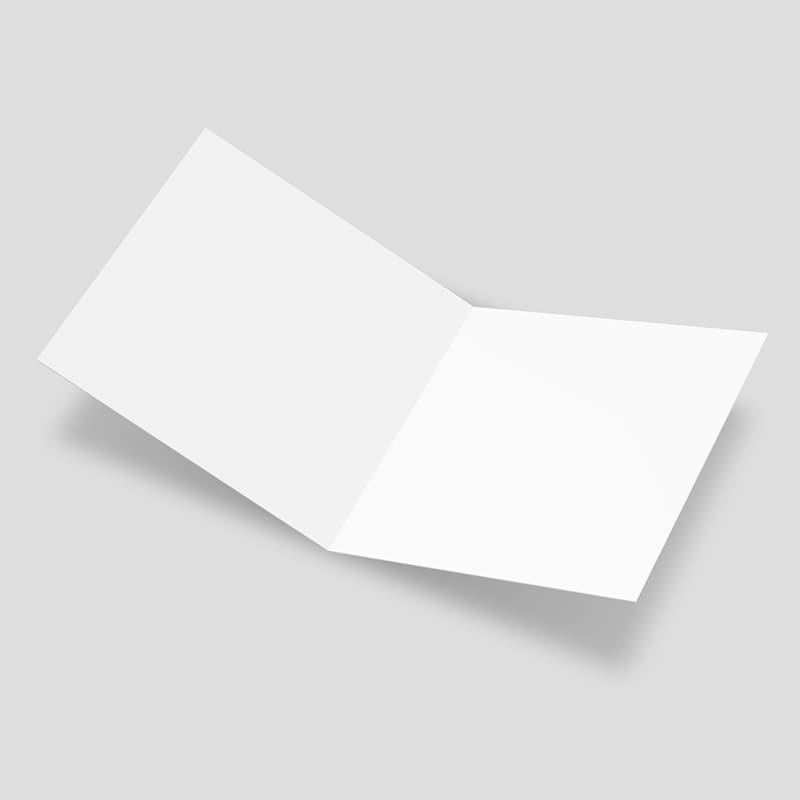 Square Card 3D Mockup Inside Spread View