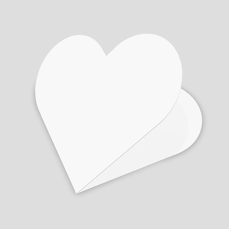 Folding Heart Shaped Card 3D Mockup