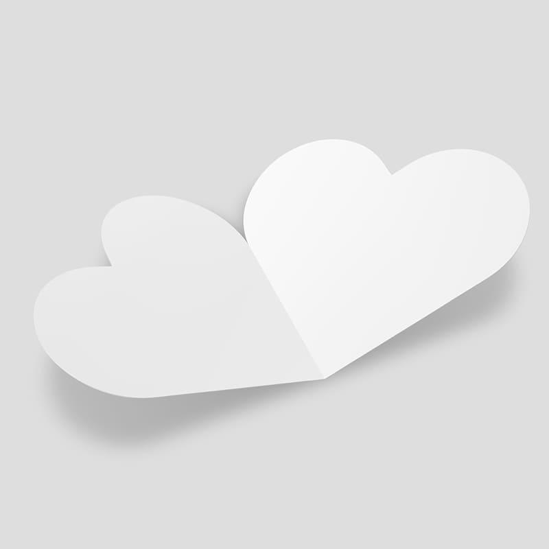 Open Heart Fold Card 3D Mockup